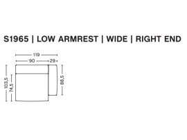 MAGS SOFT LOW module. Right armrest Large - S1965