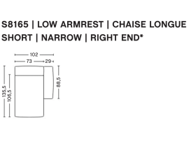 copy of MAGS SOFT module. Chaise longue right small - S8165