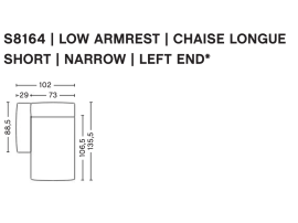 MAGS SOFT LOW module. Chaise longue left small - S8164