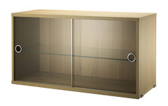 Glass doors W 78 x H 42 x D 30 cm. Oak