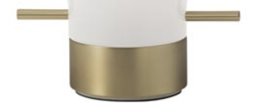 white rod / brass base