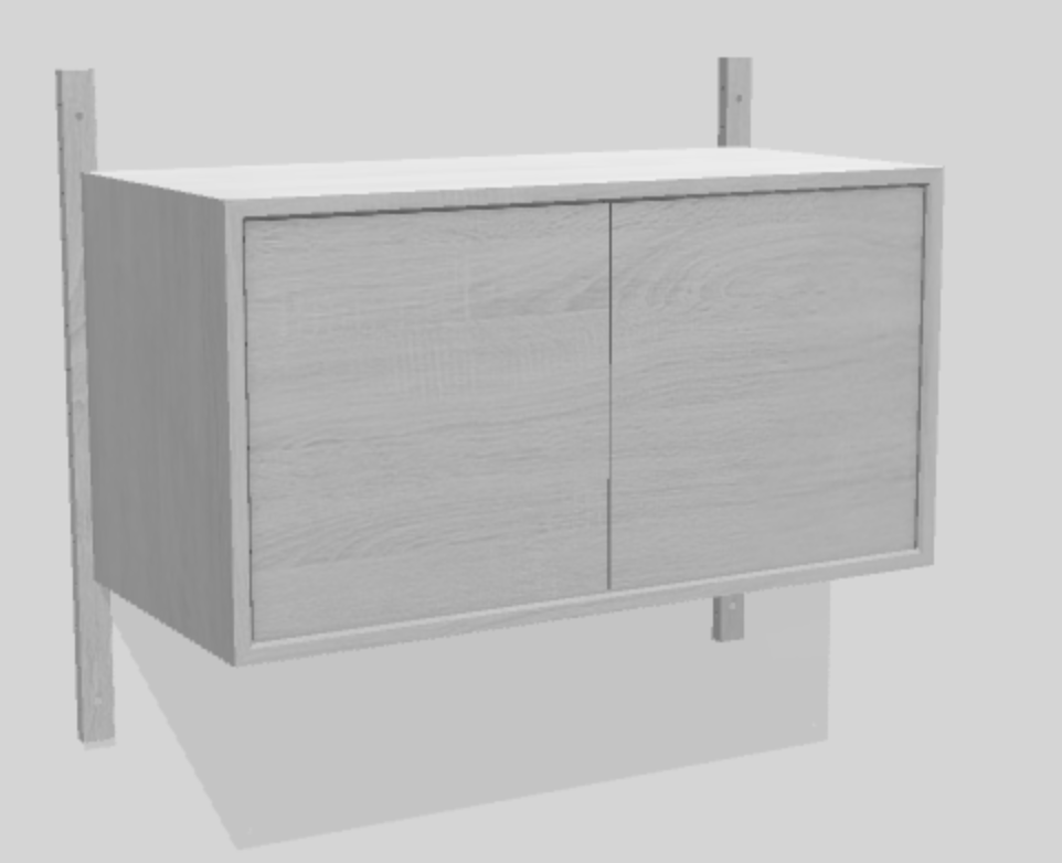 1 Cabinet with 2 doors 80 x 38 x 42.4 cm