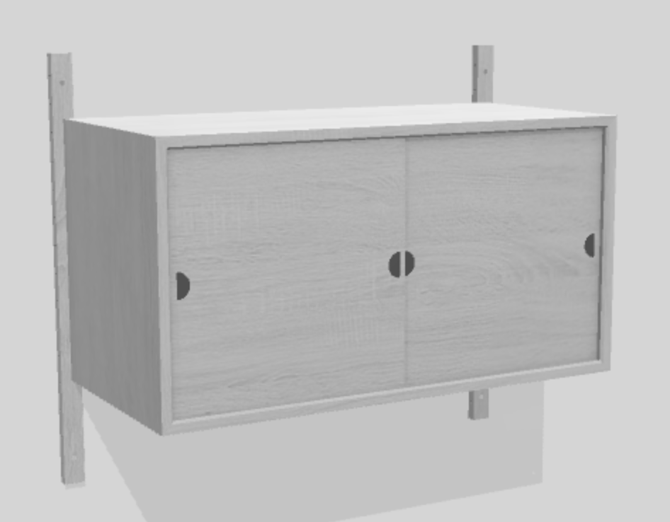 1 Cabinet with sliding doors 80 x 38 x 42.4 cm