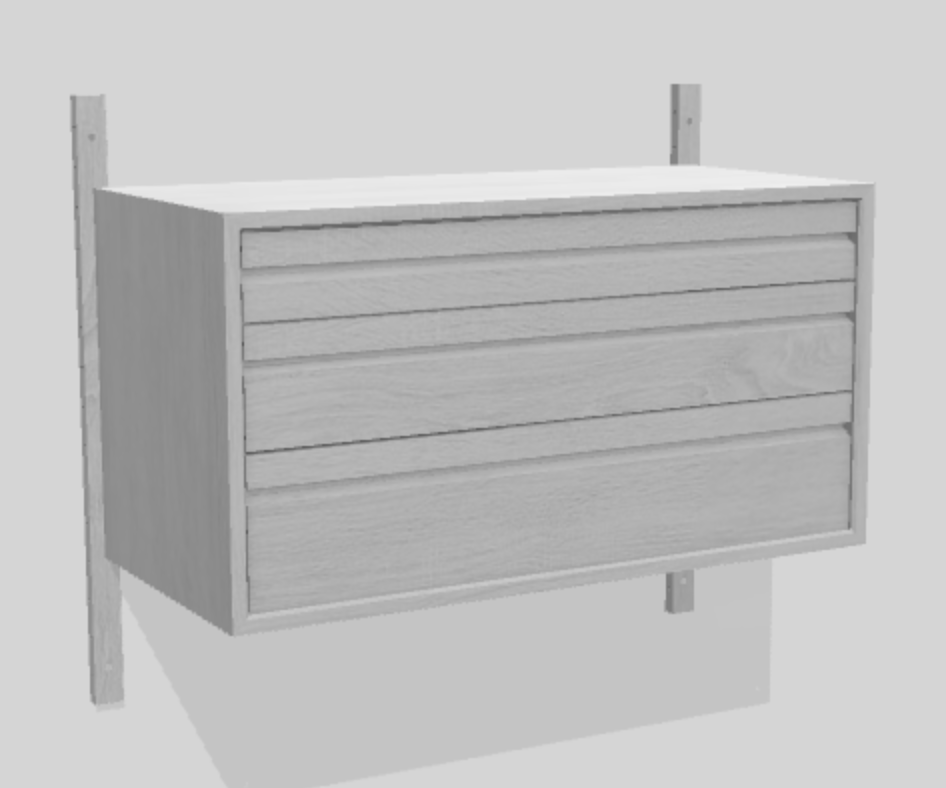 1 Cabinet with 3 drawers 80 x 38 x 42.4 cm