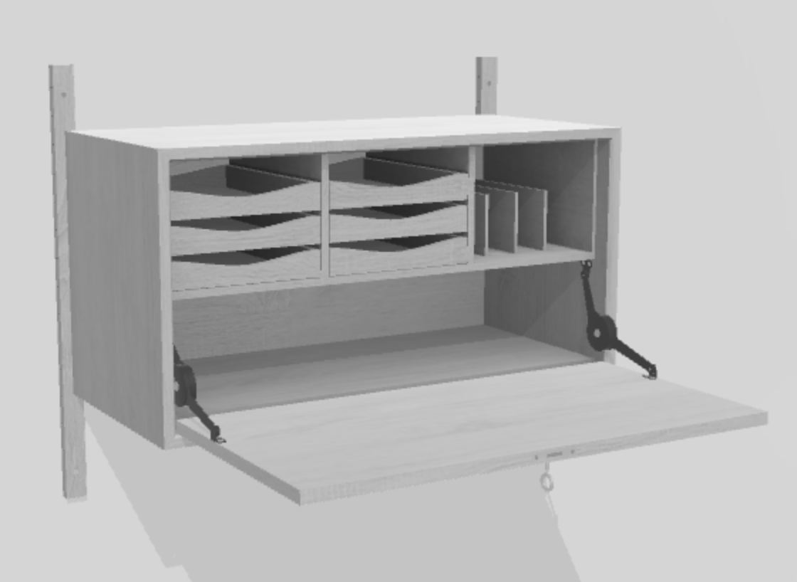 Caisson secrétaire 80 x 38 x 42,4 cm 