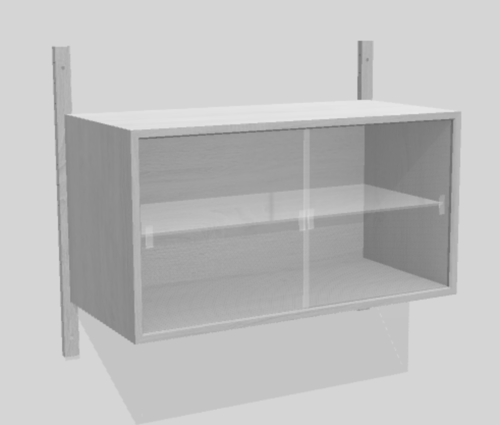 Cabinet with glass doors 80 x 38 x 42.4 cm