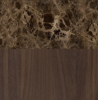 Lacquered Walnut & Emperador Marble